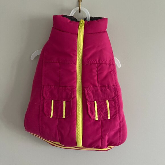 NWT | Top Paw Pink with Yellow trim Puffer Dog Jacket | Size Medium - Picture 1 of 7